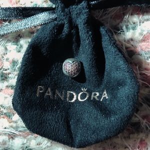“Love of my life” pink heart clip pandora charm